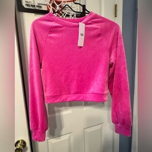 UGG Pink Apparel Cropped Sweatshirt and shorts